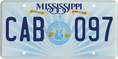 MS license plate CAB097