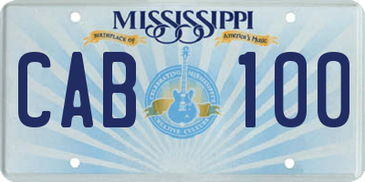 MS license plate CAB100