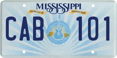 MS license plate CAB101