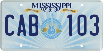 MS license plate CAB103