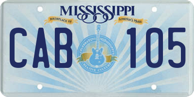 MS license plate CAB105