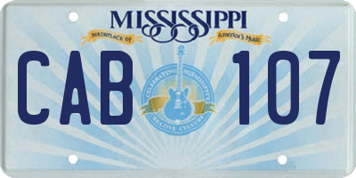 MS license plate CAB107