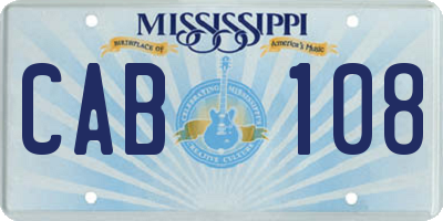 MS license plate CAB108