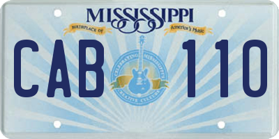 MS license plate CAB110