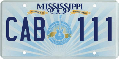 MS license plate CAB111