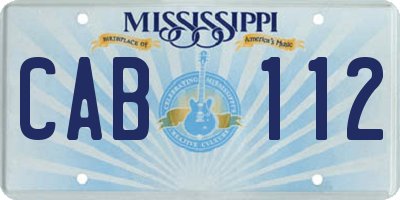 MS license plate CAB112