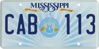 MS license plate CAB113