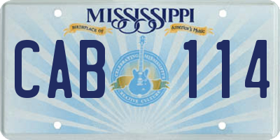 MS license plate CAB114