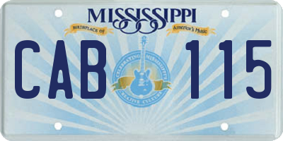 MS license plate CAB115