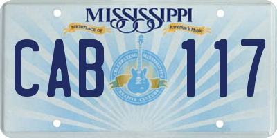 MS license plate CAB117