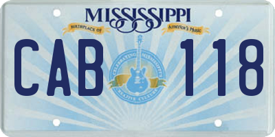 MS license plate CAB118