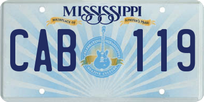 MS license plate CAB119
