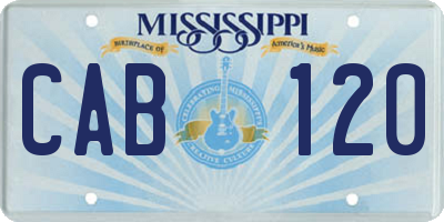 MS license plate CAB120
