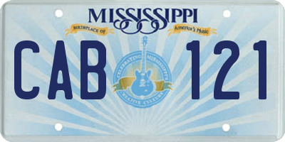 MS license plate CAB121