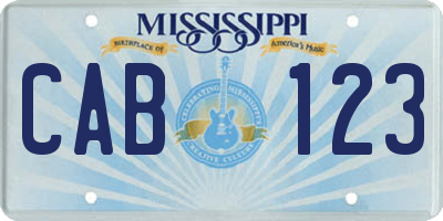 MS license plate CAB123