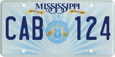 MS license plate CAB124