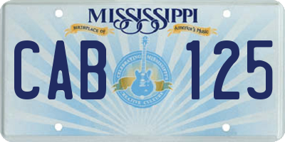 MS license plate CAB125
