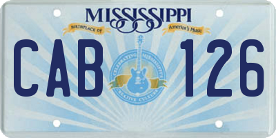 MS license plate CAB126