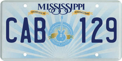 MS license plate CAB129
