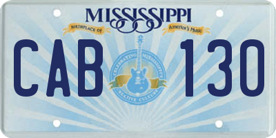 MS license plate CAB130