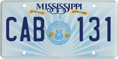 MS license plate CAB131