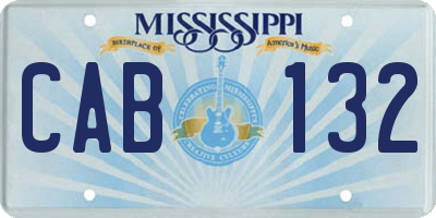 MS license plate CAB132