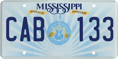 MS license plate CAB133