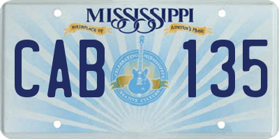 MS license plate CAB135