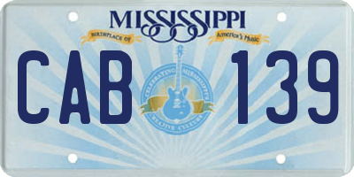 MS license plate CAB139