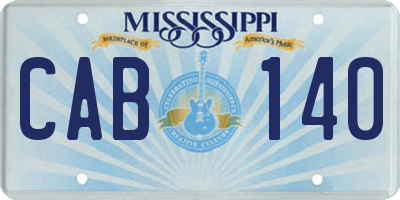 MS license plate CAB140