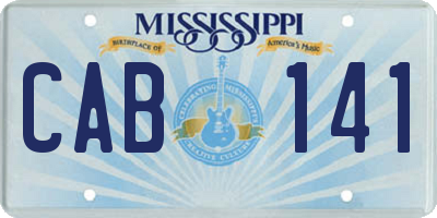 MS license plate CAB141