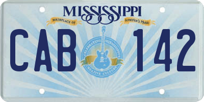 MS license plate CAB142