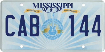 MS license plate CAB144