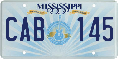 MS license plate CAB145