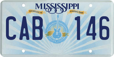 MS license plate CAB146