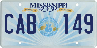 MS license plate CAB149