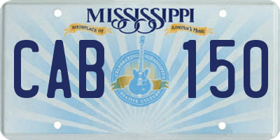 MS license plate CAB150