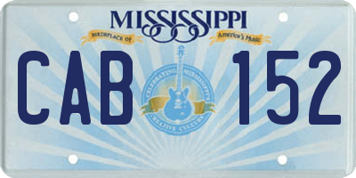 MS license plate CAB152