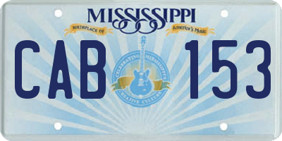MS license plate CAB153