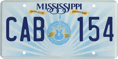 MS license plate CAB154