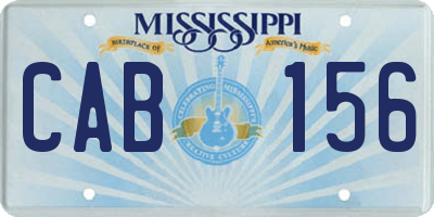 MS license plate CAB156