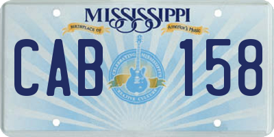 MS license plate CAB158