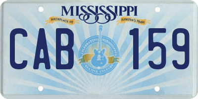 MS license plate CAB159