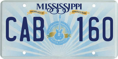 MS license plate CAB160
