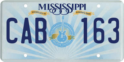 MS license plate CAB163