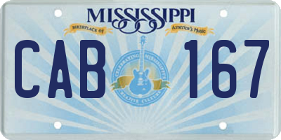 MS license plate CAB167