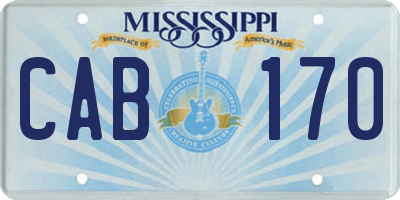 MS license plate CAB170