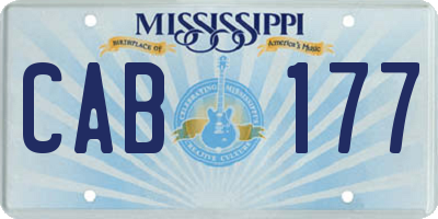 MS license plate CAB177
