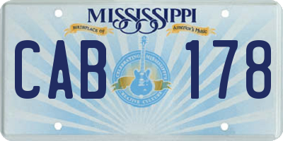 MS license plate CAB178
