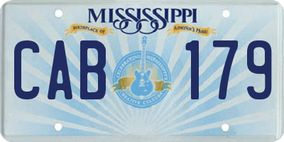 MS license plate CAB179